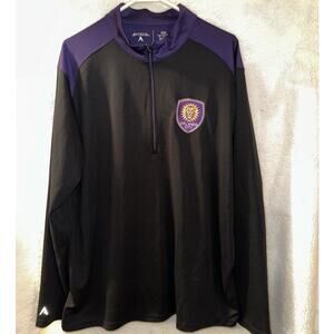 Orlando City SC Pullover 1/4 Zip Mens 2XL Black Purple MLSoccer Long Sleeve NWOT